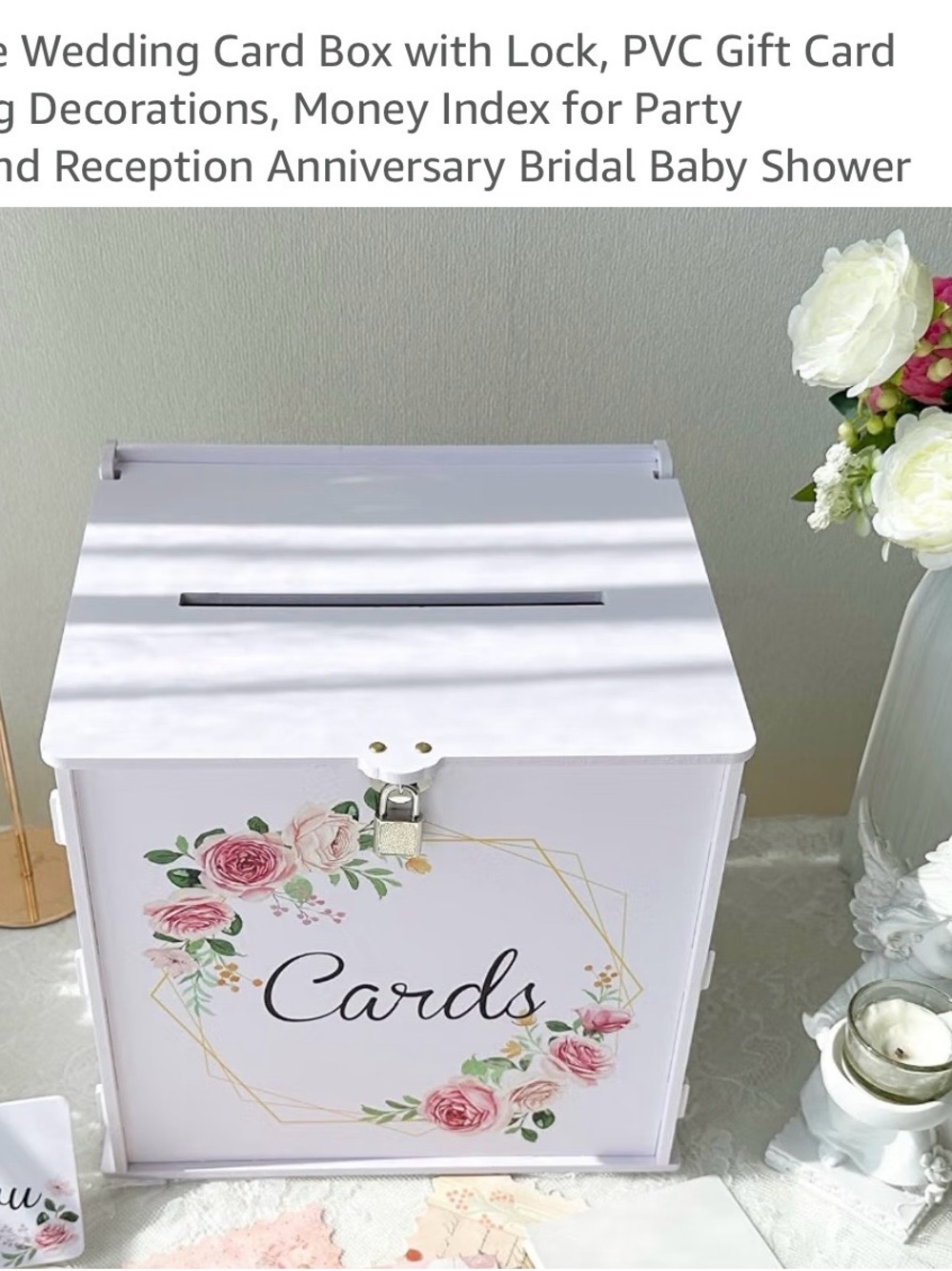 & Other Stories White Card Box with Pink Floral Wreath and Lock